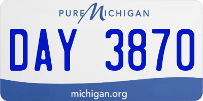 MI license plate DAY3870
