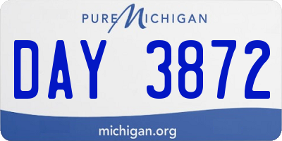 MI license plate DAY3872