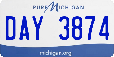 MI license plate DAY3874