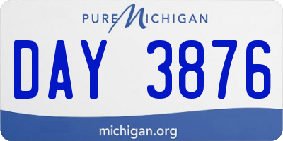 MI license plate DAY3876
