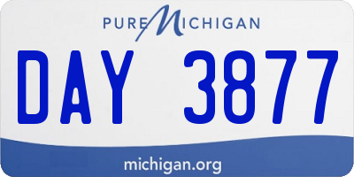 MI license plate DAY3877
