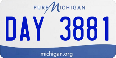 MI license plate DAY3881