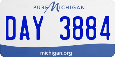 MI license plate DAY3884