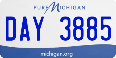 MI license plate DAY3885