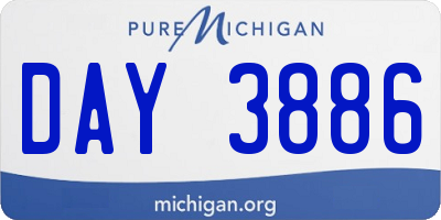 MI license plate DAY3886