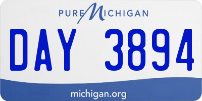 MI license plate DAY3894