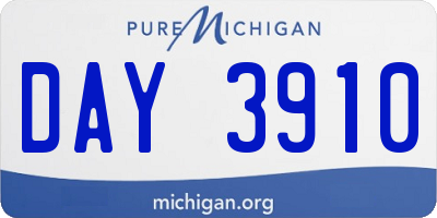 MI license plate DAY3910