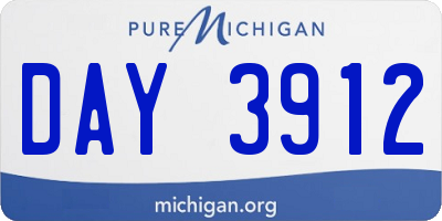 MI license plate DAY3912