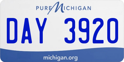 MI license plate DAY3920