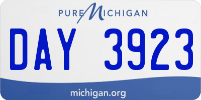 MI license plate DAY3923