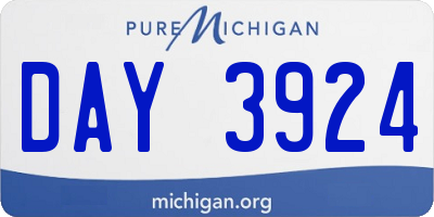 MI license plate DAY3924