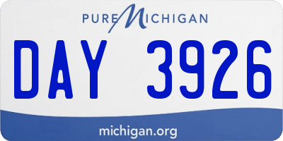 MI license plate DAY3926