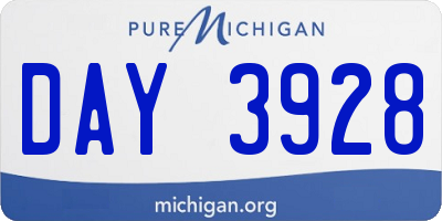 MI license plate DAY3928