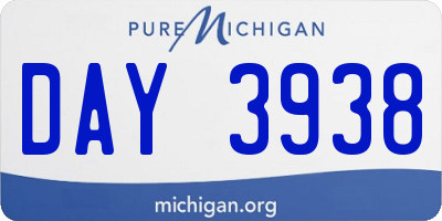 MI license plate DAY3938