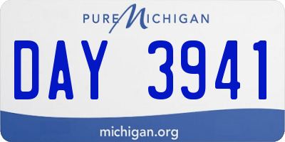MI license plate DAY3941