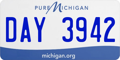 MI license plate DAY3942