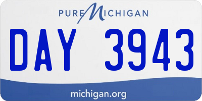MI license plate DAY3943