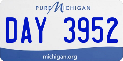 MI license plate DAY3952