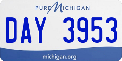 MI license plate DAY3953