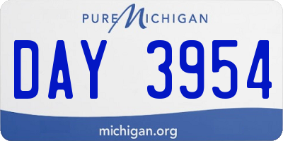 MI license plate DAY3954
