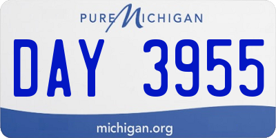MI license plate DAY3955
