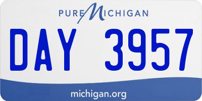 MI license plate DAY3957