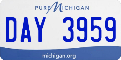 MI license plate DAY3959