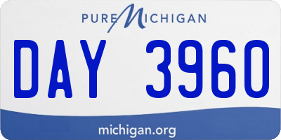 MI license plate DAY3960