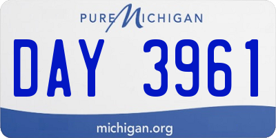 MI license plate DAY3961