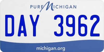 MI license plate DAY3962