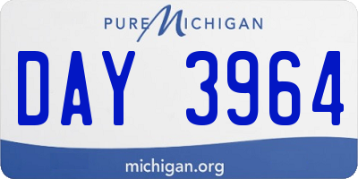 MI license plate DAY3964