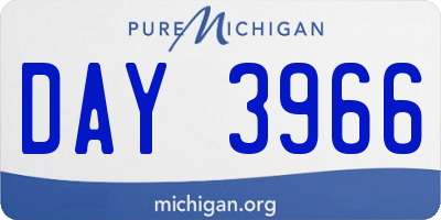 MI license plate DAY3966