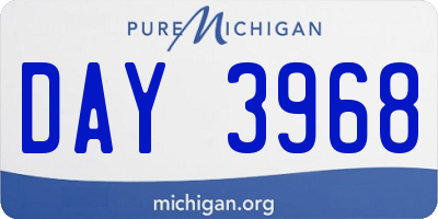 MI license plate DAY3968