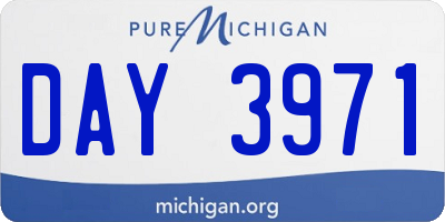 MI license plate DAY3971