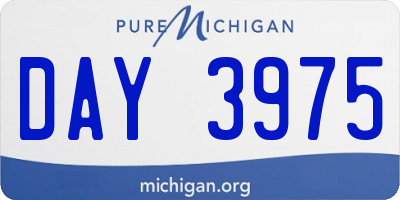 MI license plate DAY3975