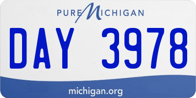 MI license plate DAY3978