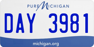 MI license plate DAY3981