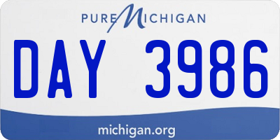 MI license plate DAY3986