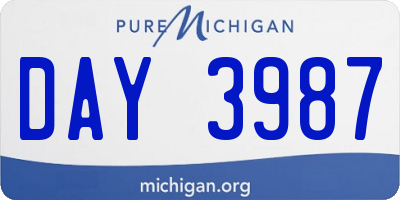 MI license plate DAY3987