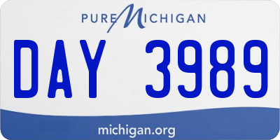 MI license plate DAY3989