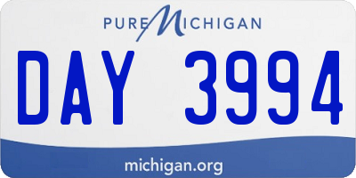MI license plate DAY3994