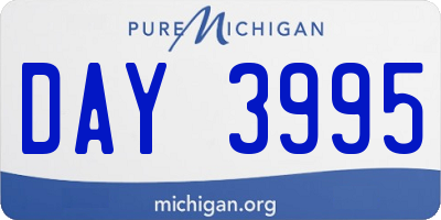 MI license plate DAY3995