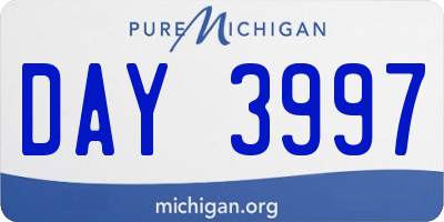 MI license plate DAY3997