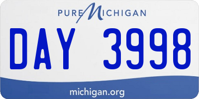 MI license plate DAY3998