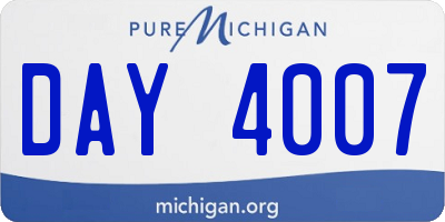MI license plate DAY4007