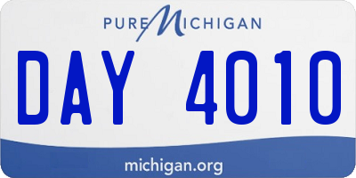 MI license plate DAY4010