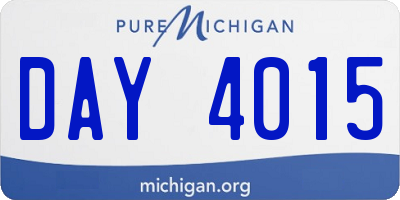 MI license plate DAY4015