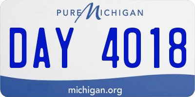 MI license plate DAY4018