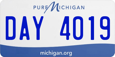 MI license plate DAY4019