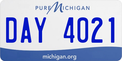 MI license plate DAY4021
